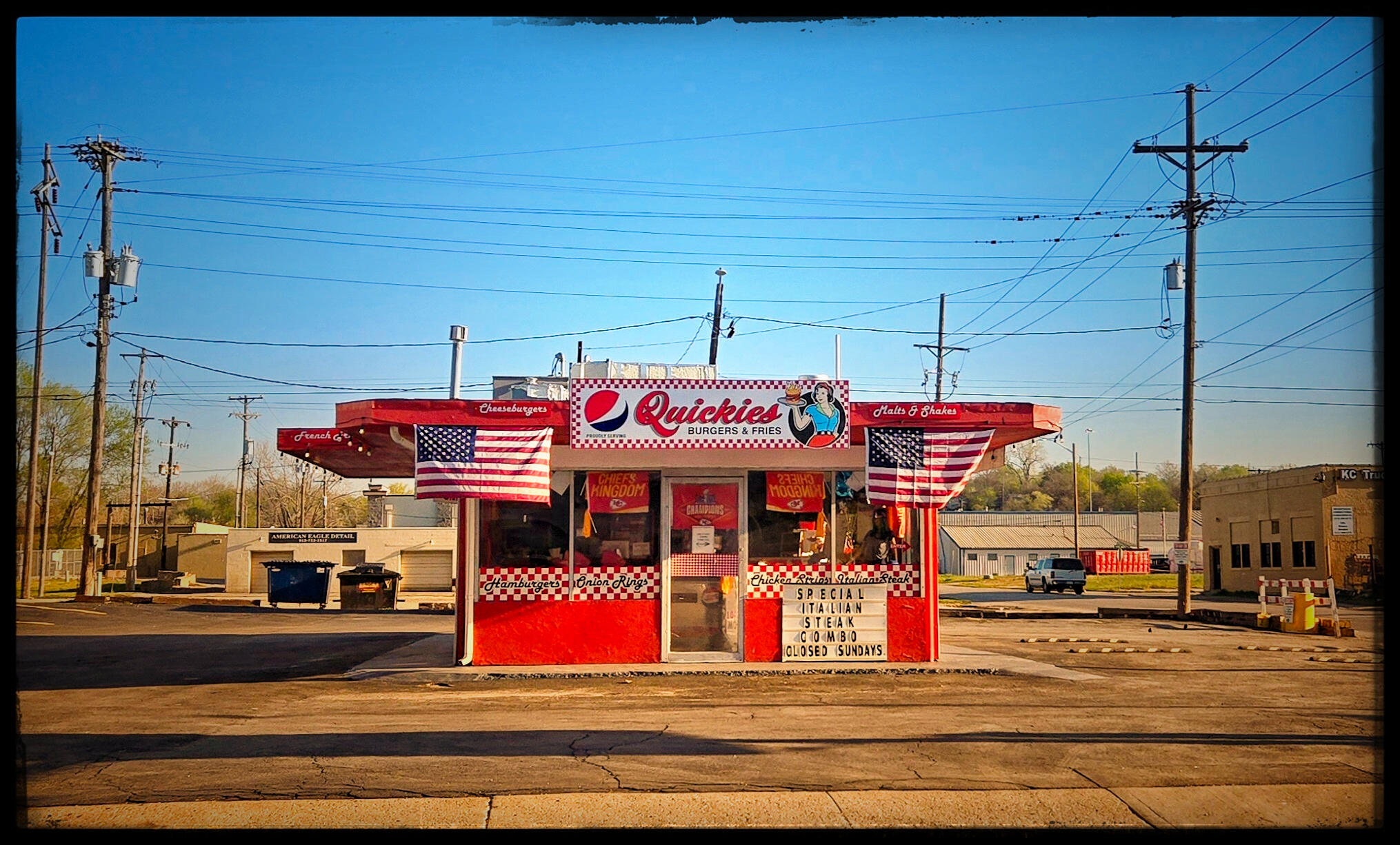 Quickies Burger joint in KCK Image of a vintage restaurant